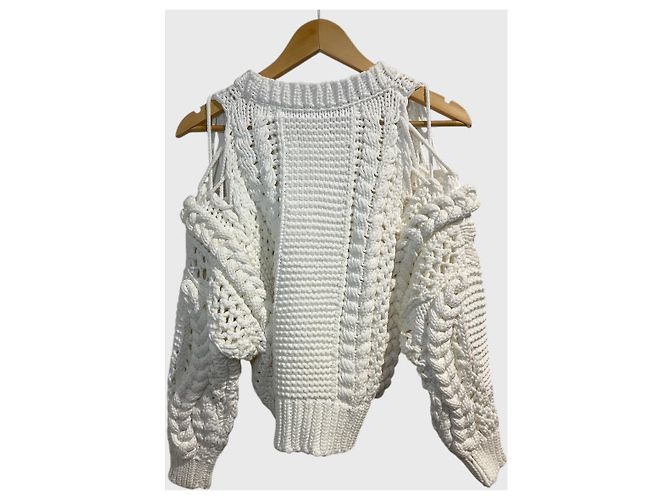 Pull en maille Iro Suave beige en coton - vue 3