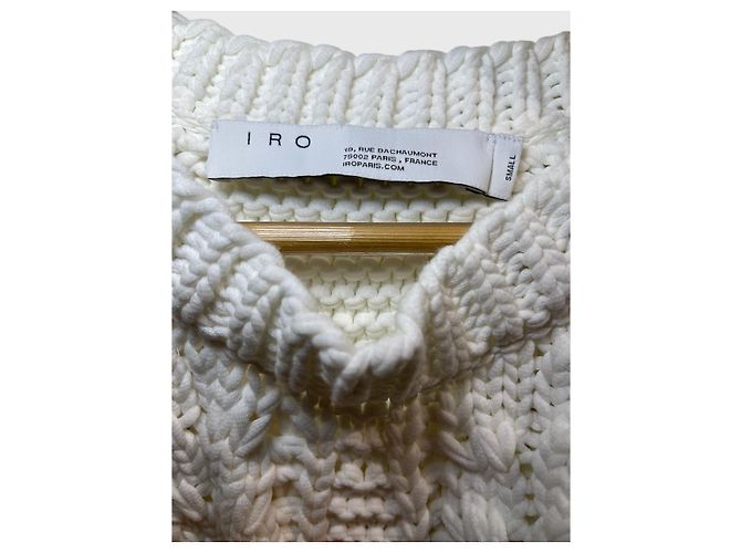 Pull en maille Iro Suave beige en coton - vue 9
