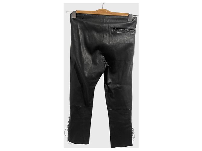 Pantalones capri Isabel Marant de cuero T.36 Negro - vista 4