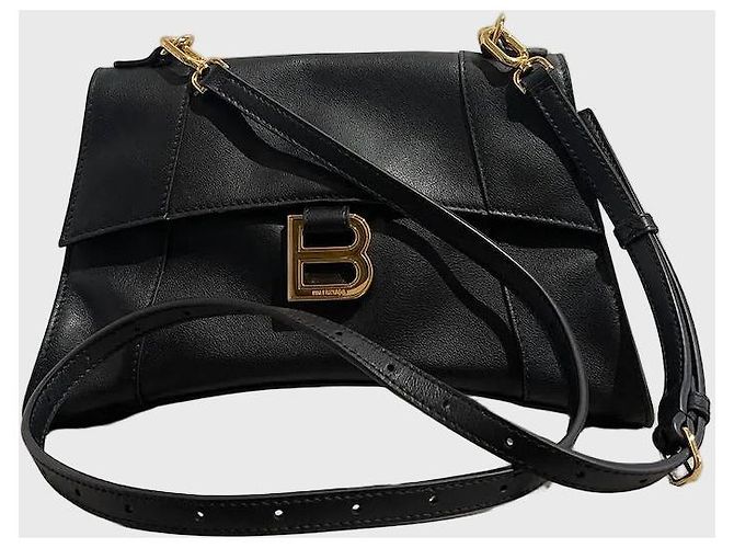 Borsa Balenciaga Hourglass Soft Nero - vista 8