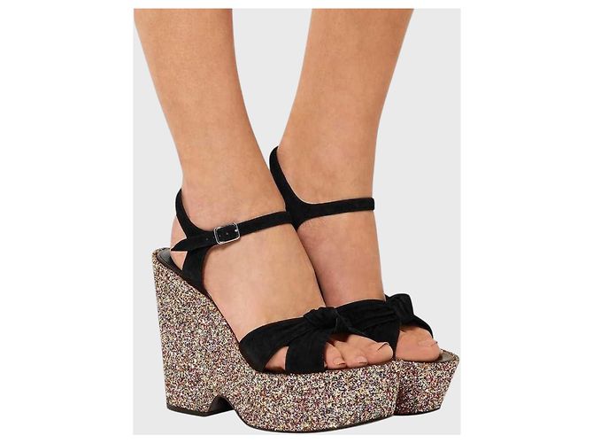 Autre Marque Sandali Saint Laurent neri T.37,5 Nero - vista 2