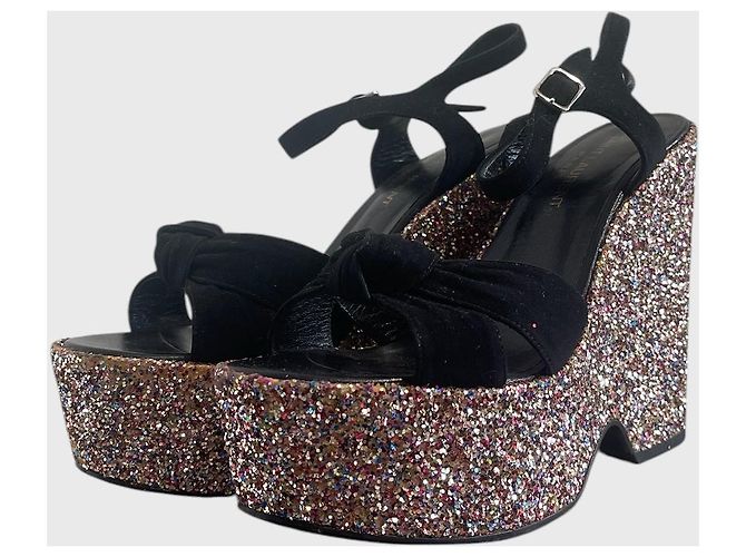 Autre Marque Sandali Saint Laurent neri T.37,5 Nero - vista 3