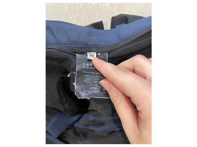 Pantaloni Balenciaga neri e blu T.40 Nero - vista 7