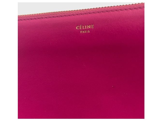 Borsa a tracolla Céline Trio in pelle rosa fucsia - vista 2