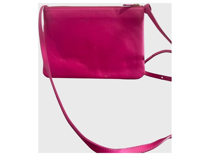 Borsa a tracolla Céline Trio in pelle rosa fucsia - vista 5
