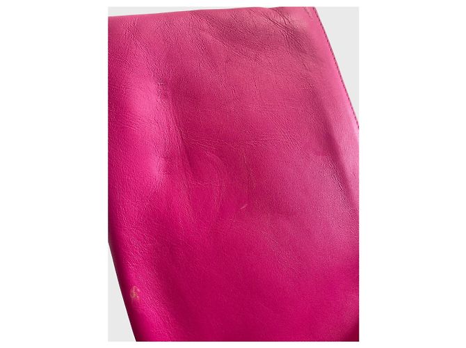 Borsa a tracolla Céline Trio in pelle rosa fucsia - vista 7