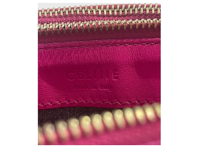 Borsa a tracolla Céline Trio in pelle rosa fucsia - vista 8