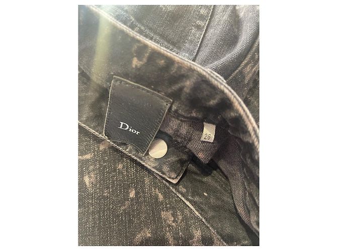Autre Marque Jeans Dior Slim Fit de algodón negro tie-dye - vista 3