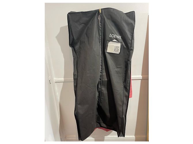 Abrigo Loewe de lana rosa con estampado de espiga y canesú denim - vista 7
