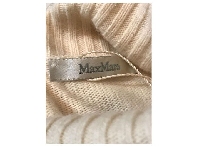 Max Mara Strickkleid beige aus Wolle und Kaschmir Rollkragen - Ansicht 3