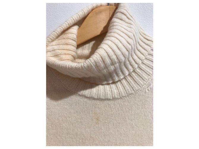 Max Mara Strickkleid beige aus Wolle und Kaschmir Rollkragen - Ansicht 4