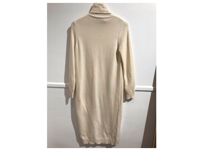 Max Mara Strickkleid beige aus Wolle und Kaschmir Rollkragen - Ansicht 5