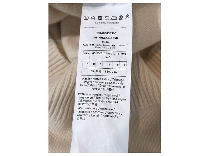 Max Mara Strickkleid beige aus Wolle und Kaschmir Rollkragen - Ansicht 7
