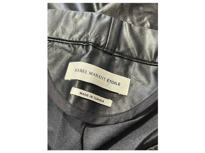 Isabel Marant Kunstlederhose T.38 Schwarz - Ansicht 4