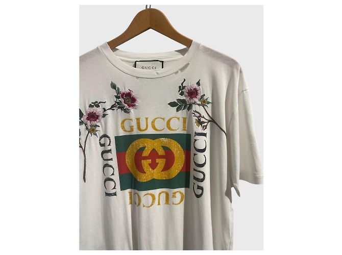 Camiseta Gucci con logo GG y banda web de algodón blanca XS Blanco - vista 3