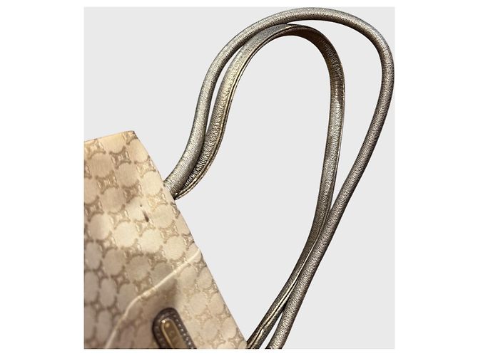 Céline Bolsa Celine toile Triomphe bege - vista 8