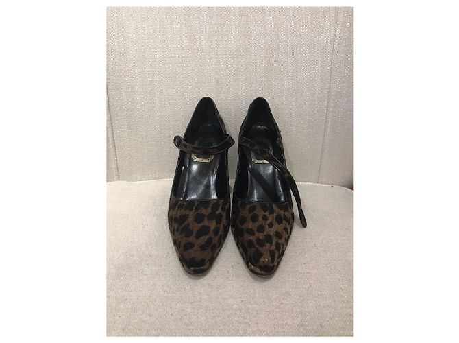 Autre Marque Décolleté Dior leopard T.37,5 Marrone - vista 2