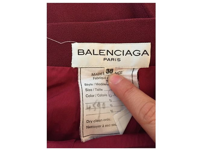 Falda Balenciaga bordeaux T.38 Burdeos - vista 3