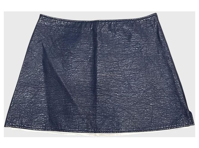 Courreges Minigonna Courrèges in vinile blu navy - vista 3