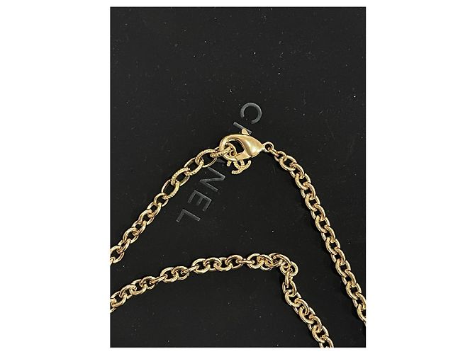 Collar largo Chanel naranja Dorado - vista 5