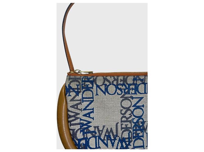 Borsa a mano JW Anderson in tela grigia e pelle Grigio - vista 3