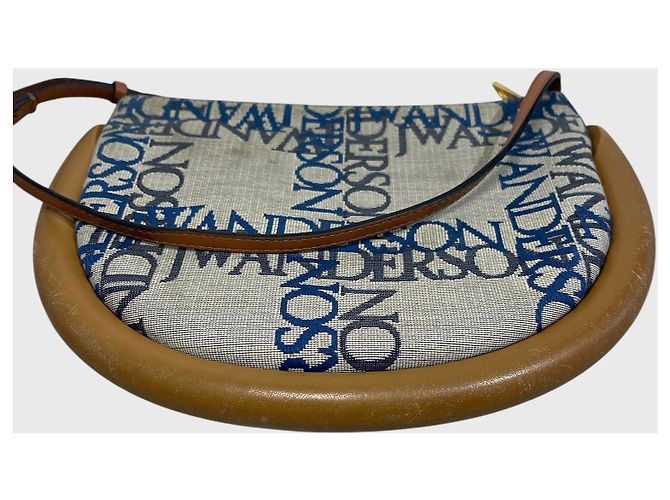 Borsa a mano JW Anderson in tela grigia e pelle Grigio - vista 5