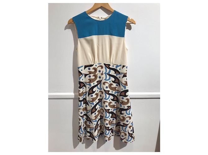 Abito midi Etro in lana blu crema e nero Multicolore - vista 2