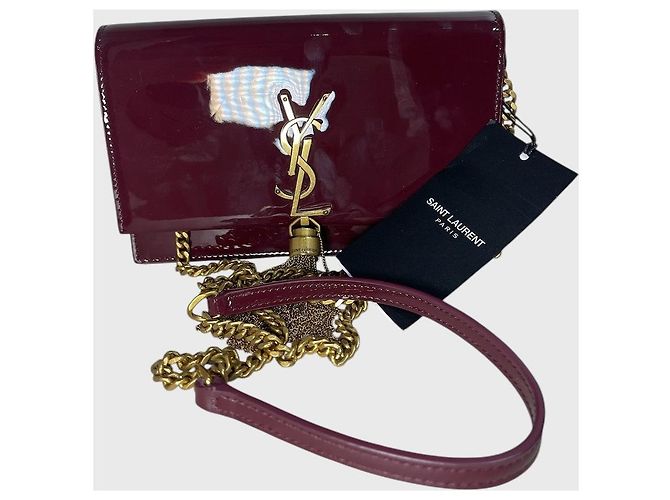 Autre Marque Borsa Saint Laurent Kate Tassel bordeaux Bordò - vista 10