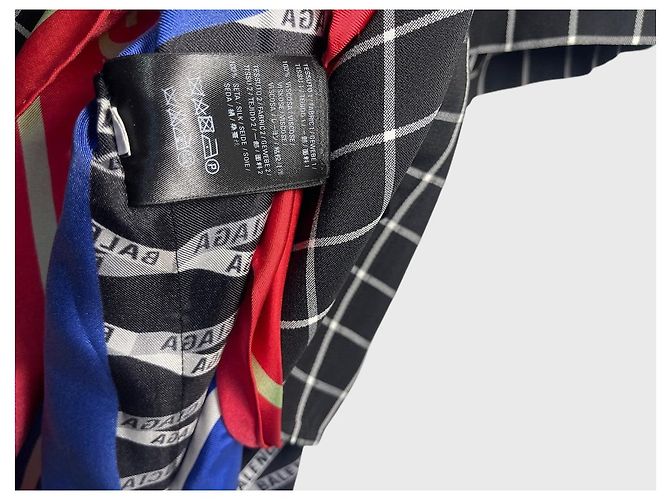 Abito a camicia Balenciaga a scacchi bianco e nero in viscosa e seta - vista 8