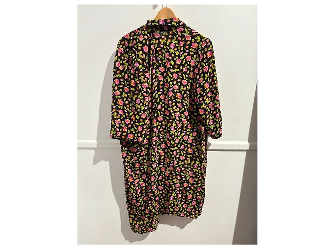 Balenciaga Blumenkleid T.32 Schwarz - Ansicht 4