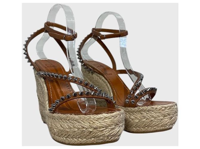 Sandali Christian Louboutin camel T.40 Cammello - vista 2