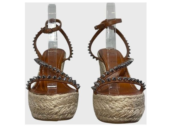 Sandali Christian Louboutin camel T.40 Cammello - vista 4