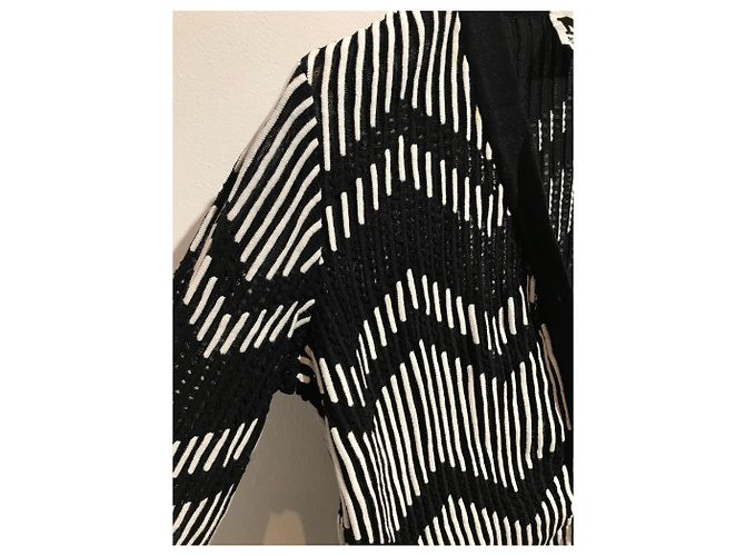 Cárdigan Missoni Blanco y Negro Estampado Zigzag Algodón - vista 2