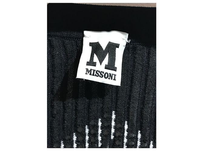 Cárdigan Missoni Blanco y Negro Estampado Zigzag Algodón - vista 3