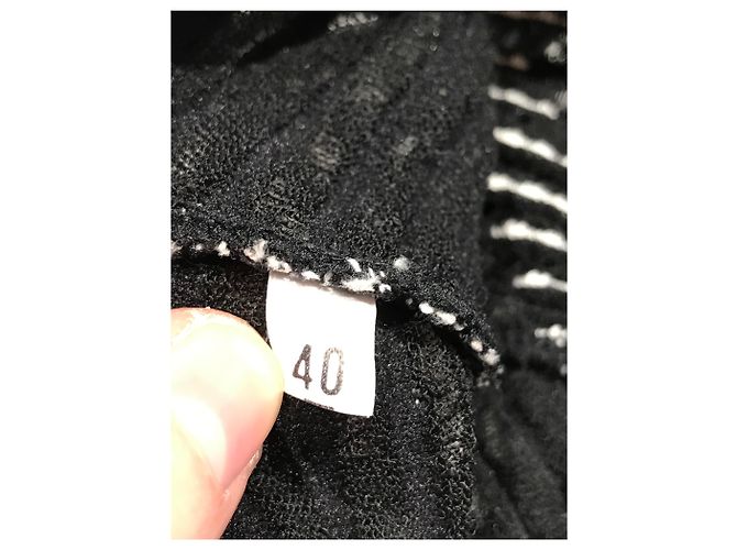 Cárdigan Missoni Blanco y Negro Estampado Zigzag Algodón - vista 5