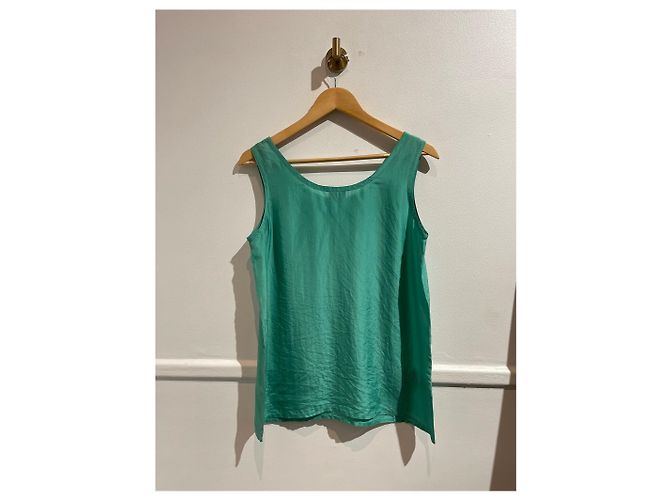 Top sin mangas de seda Fendi verde - vista 3