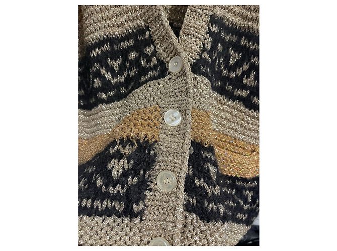Autre Marque Weste Mes Demoiselles schwarz gold T.2 Beige - Ansicht 3