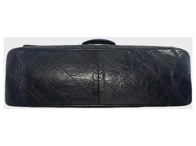 Chanel 2.55 Tasche aus schwarzem gestepptem Leder - Ansicht 6