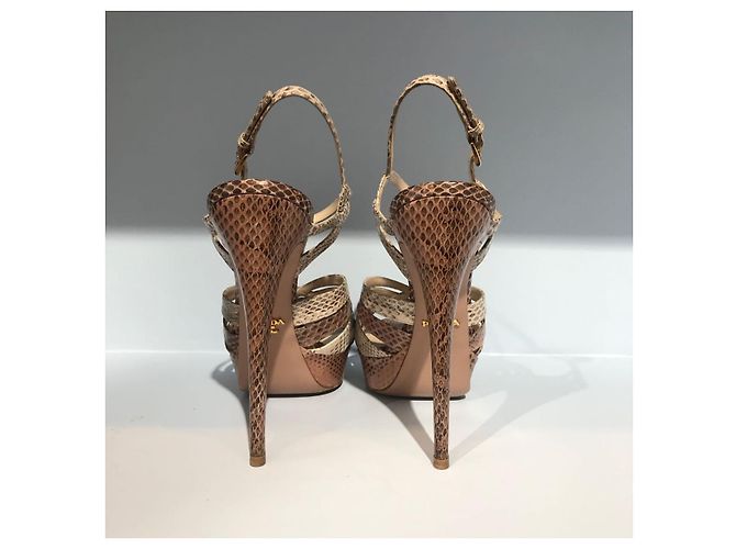 Prada Schlangen-Sandalen Gr. 38 Pink - Ansicht 3