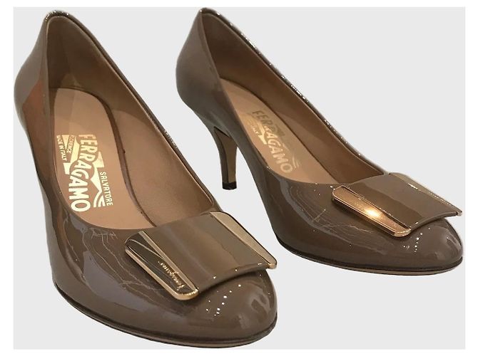 Décolleté Salvatore Ferragamo T.35.5 Cammello - vista 2