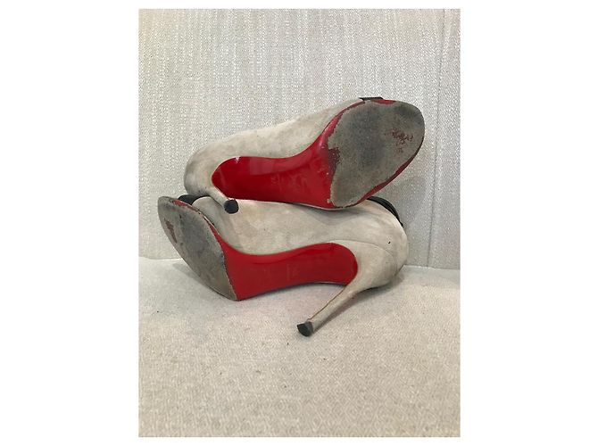 Botas Christian Louboutin grises T.37,5 Negro - vista 6