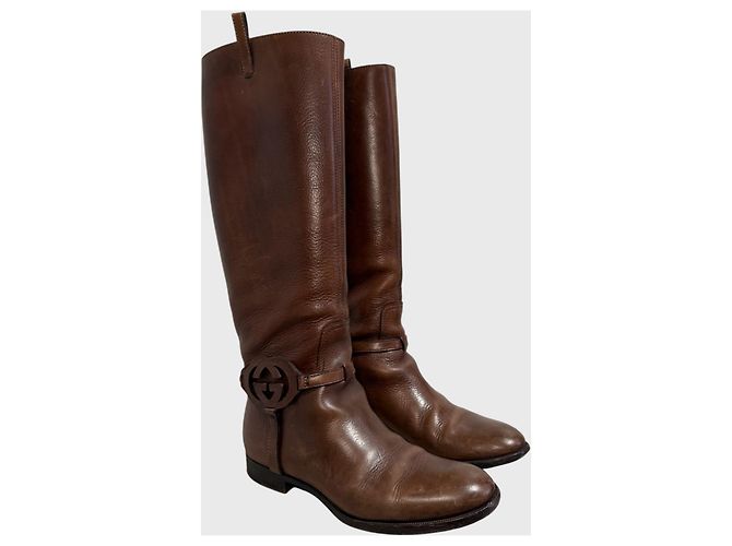 Botas Gucci marrones T.36,5 Castaño - vista 3