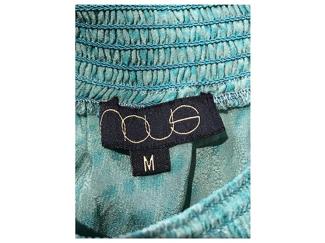 Autre Marque NOUS T.M Hellgrüner Gemusterter Rock mit Smock-Bund - Ansicht 5