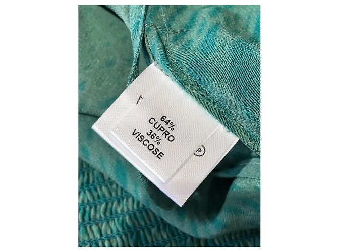 Autre Marque NOUS T.M Hellgrüner Gemusterter Rock mit Smock-Bund - Ansicht 6