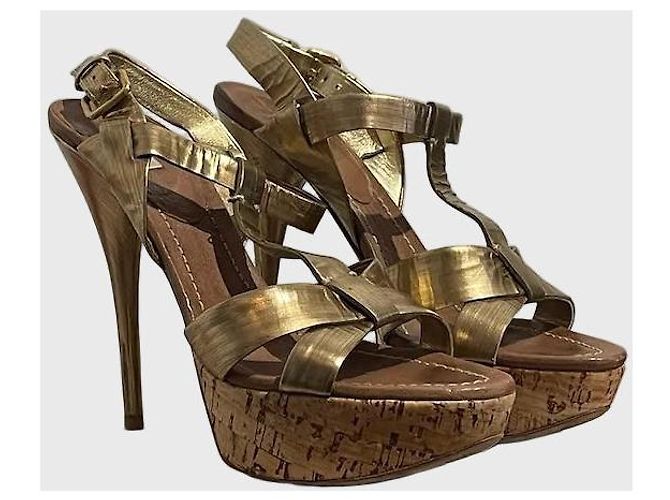 Sandali Miu Miu dorati T.38 D'oro - vista 2