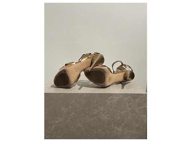 Sandali Miu Miu dorati T.38 D'oro - vista 5