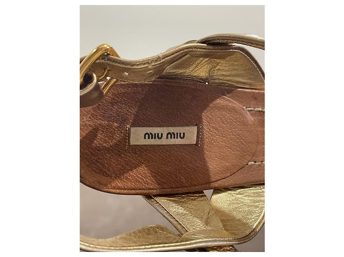 Sandali Miu Miu dorati T.38 D'oro - vista 7