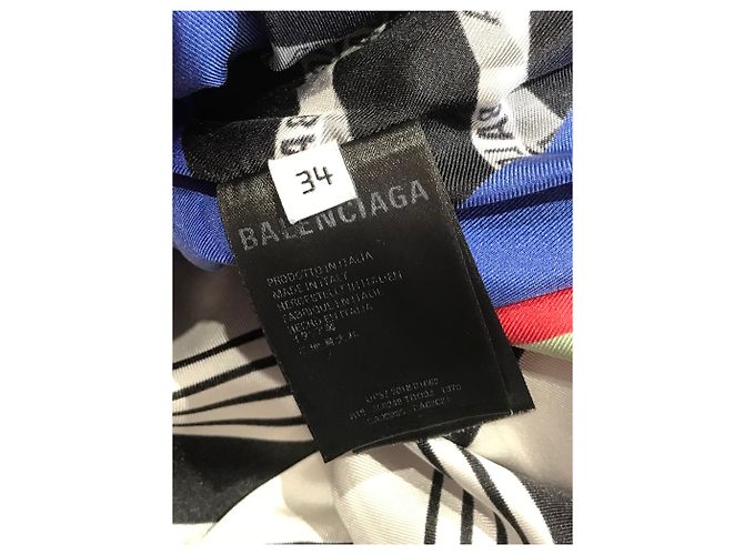 Balenciaga Hemdkleid schwarz weiß kariert Viskose - Ansicht 7