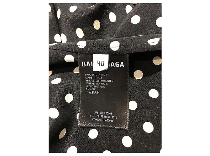 Blusa Balenciaga de lunares T.40 Negro - vista 5