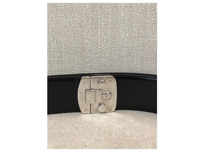 Cinturón Gucci de cuero negro con paneles elásticos Talla 80 - vista 2